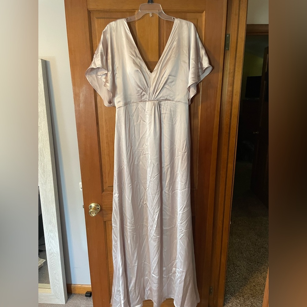Revelry Gwen Soft Champagne Satin Dress (selling 2)